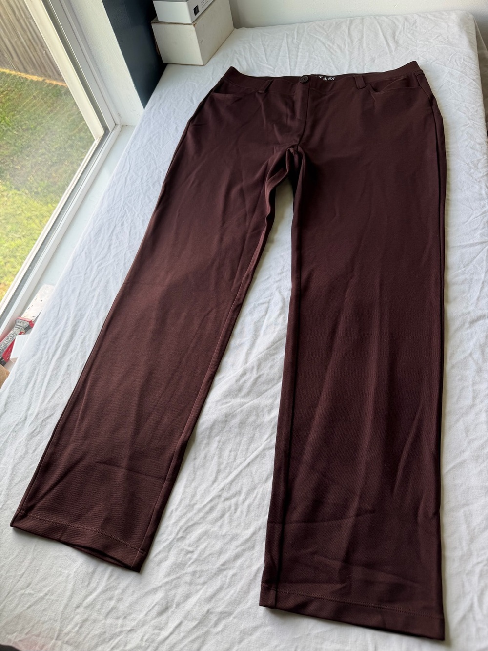 Amazon Women's Maroon Straight-Leg Pants